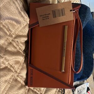 Steve Madden Burnt Orange Wristlet with Gold Accent